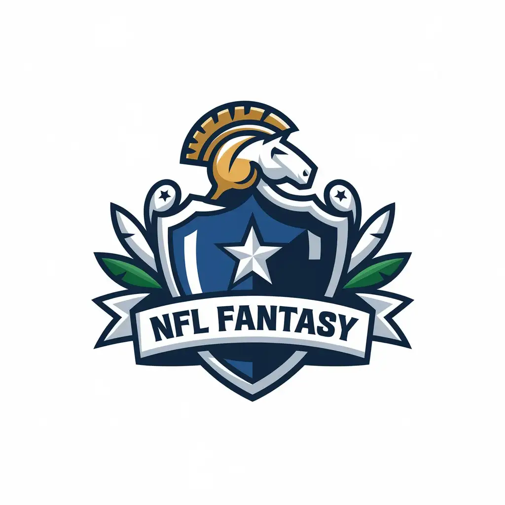 LOGO Design for NFL Fantasy Shield with Whimsical and Fantastical Elements for a Football App