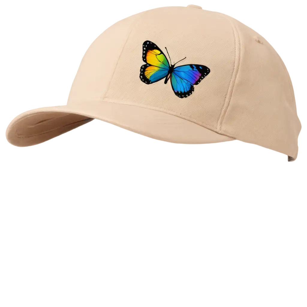 Create-a-HighQuality-PNG-Image-of-a-Light-Beige-Baseball-Cap-with-Butterfly-Print