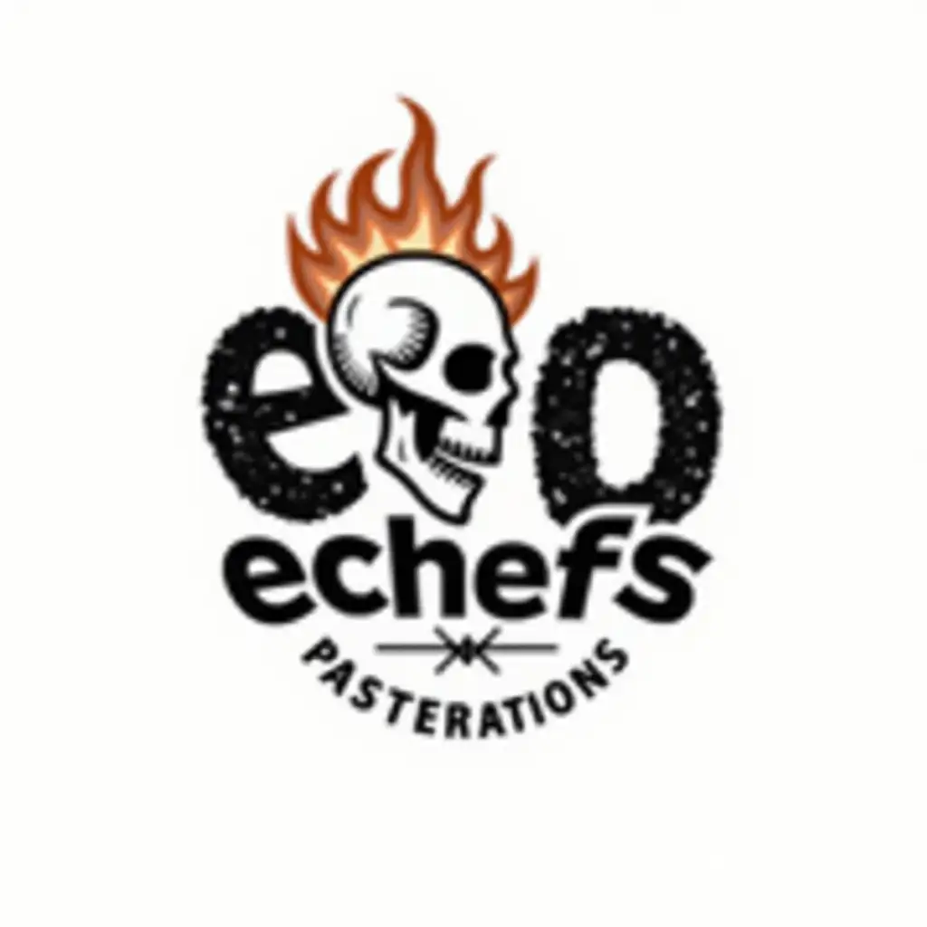Modern-and-Bold-Evochefs-Logo-with-Ghost-Rider-Skull-and-Fire-Element