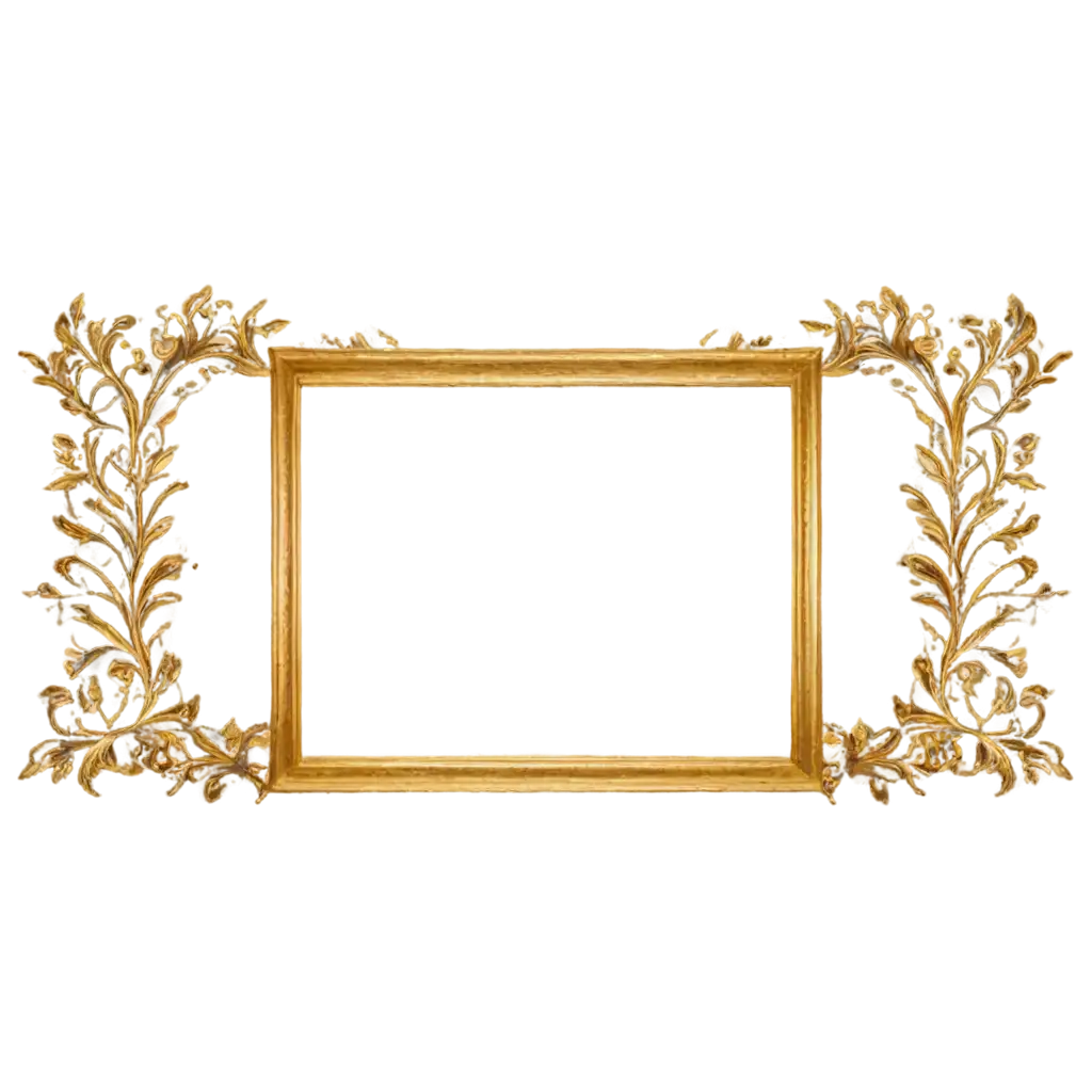 Elegant-Square-Golden-Frame-PNG-for-Professional-Use-and-Digital-Art-Projects