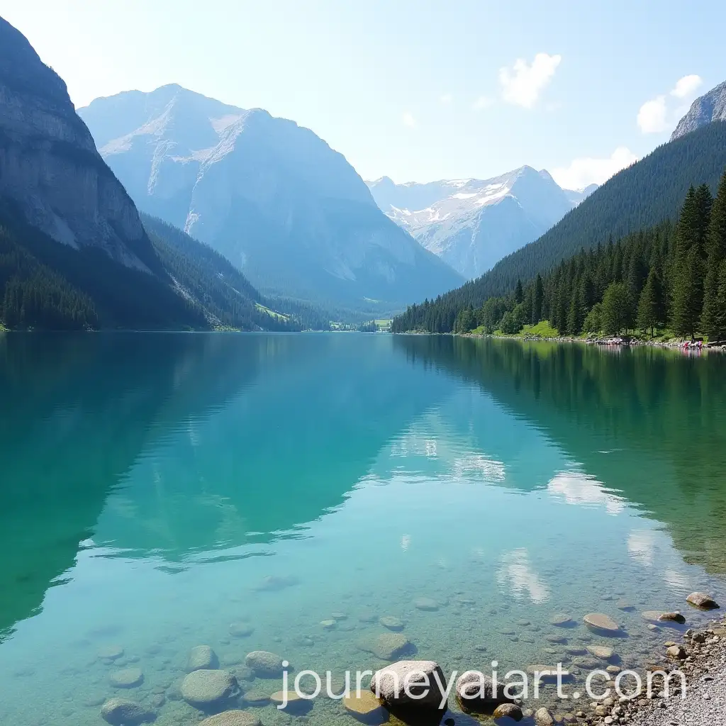 Breathtaking-CrystalClear-Lake-Surrounded-by-the-Majestic-Dachstein-Mountains