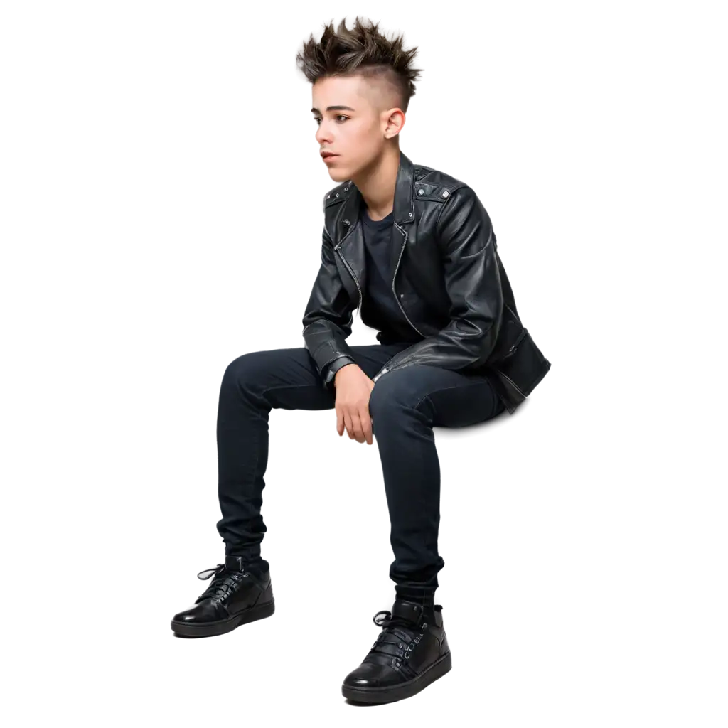 Teenage-Boy-with-Mohawk-Hair-and-Black-Shoes-PNG-HighQuality-Transparent-Image-for-Versatile-Use