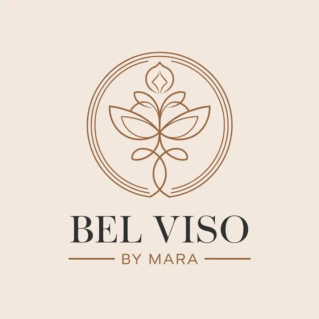 LOGO Design for BEl VISO by Mara Elegant Abstract Esthetician Logo in Soothing Pastel Colors