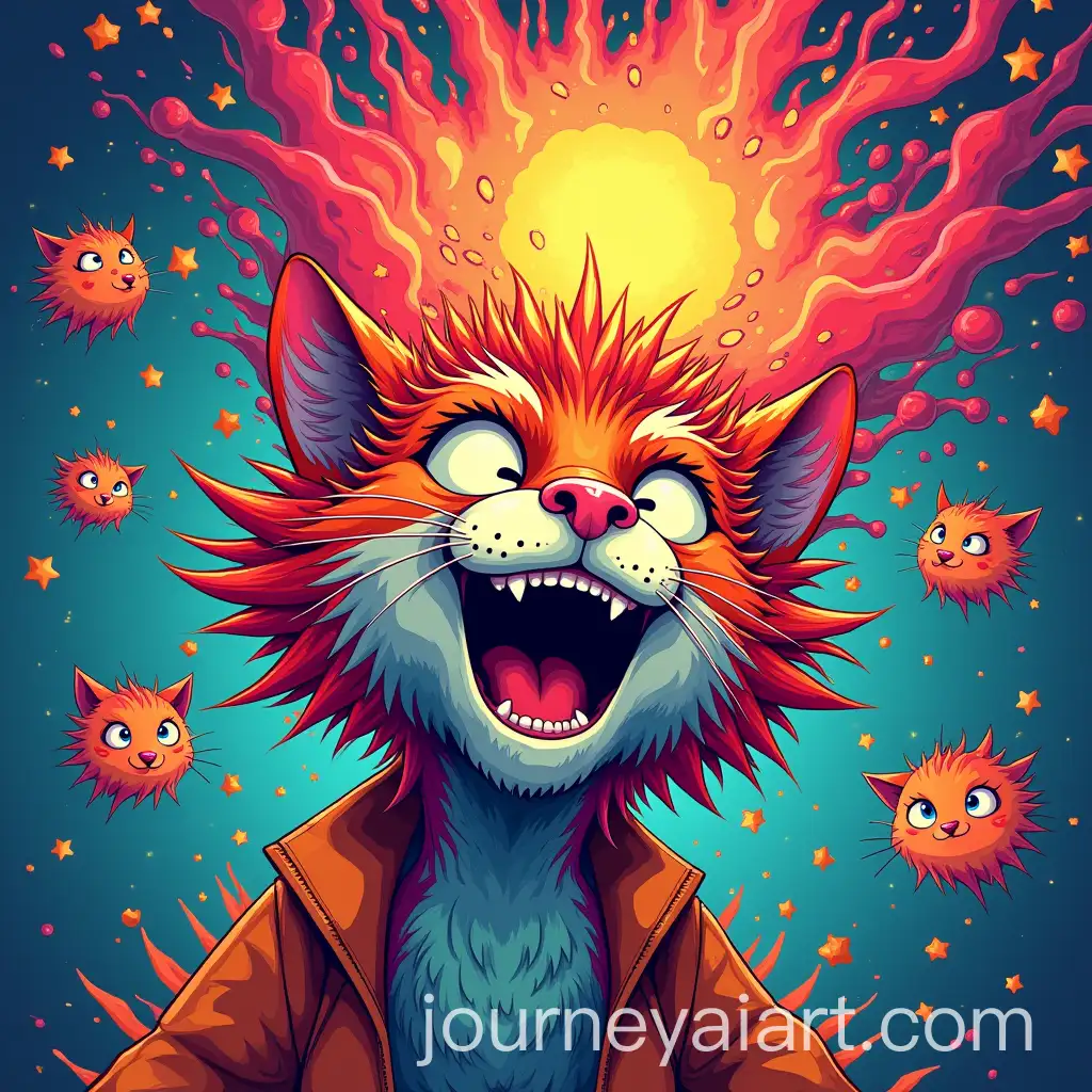 PsychedelicAI-Art-Prompt-Expansion-Cartoon-Explosion-of-Humor-and-Memes-from-Leos-Head