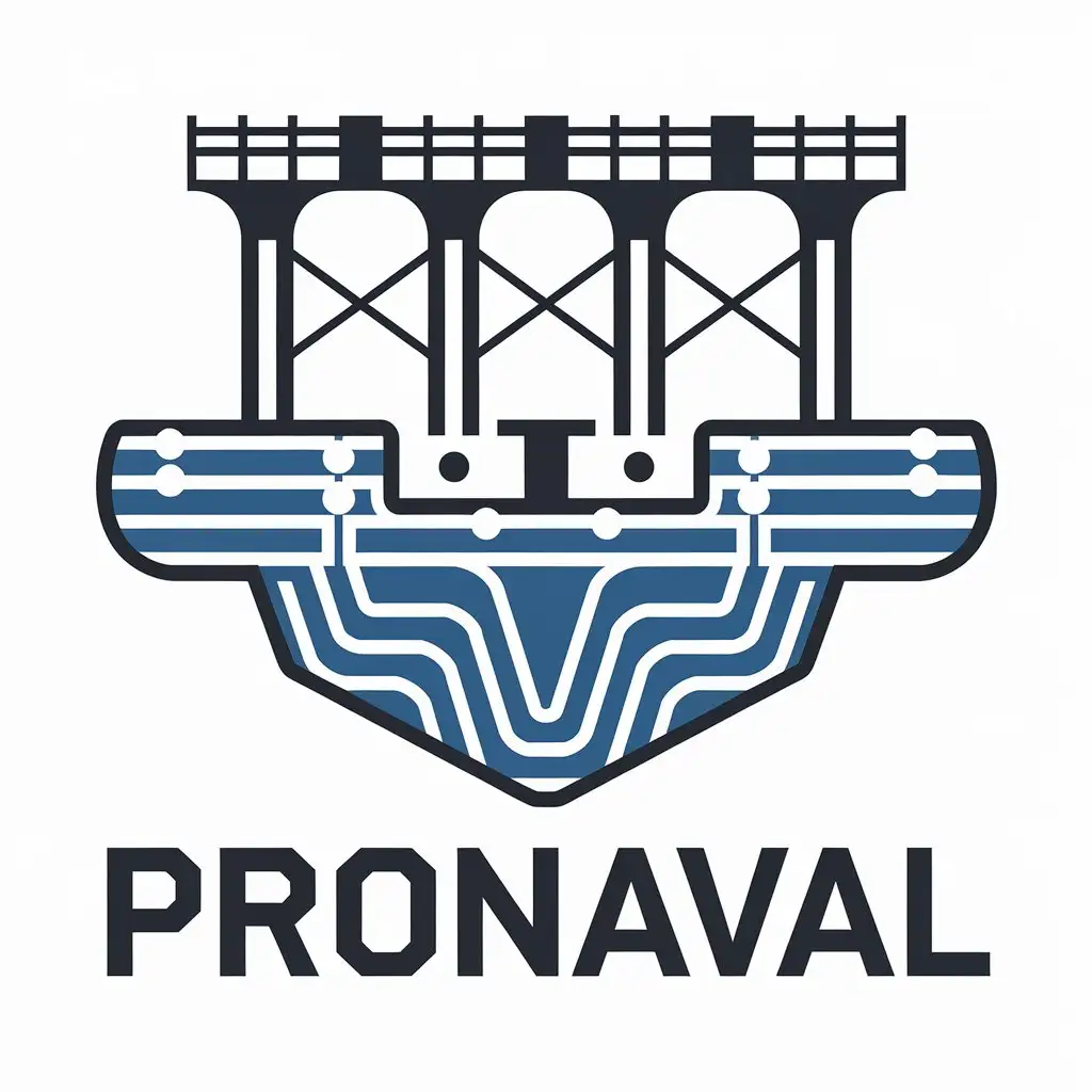 a vector logo design,with the text "ProNaval", main symbol:Design of hydrotechnical structures,Moderate,be used in Construction industry,clear background