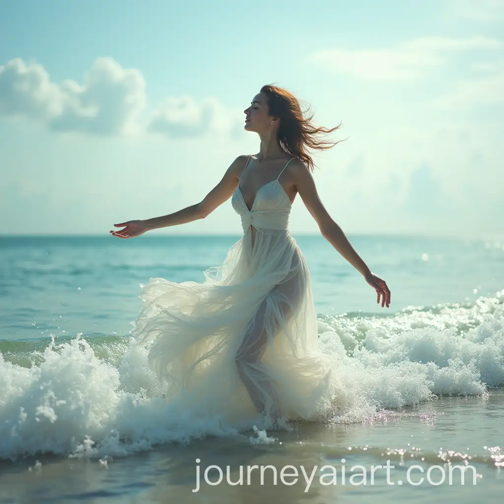 Woman-Dancing-in-the-Sea-in-HyperRealistic-Photograph