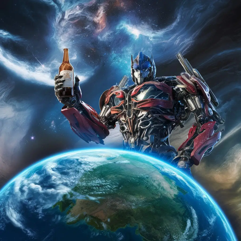 Transformer-Holding-Bottle-in-Space-Sky