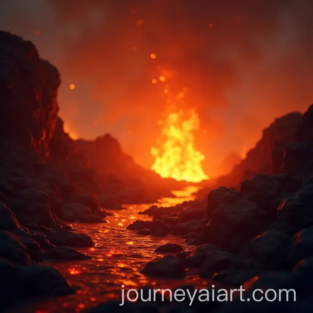Molten-Lava-Eruption-with-Fiery-Background