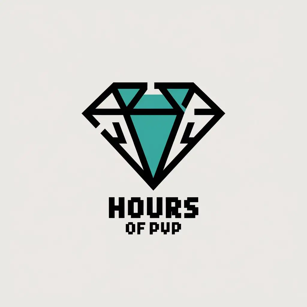 LOGO-Design-for-Hours-of-PvP-Minimalistic-Diamond-from-Minecraft-on-Clear-Background