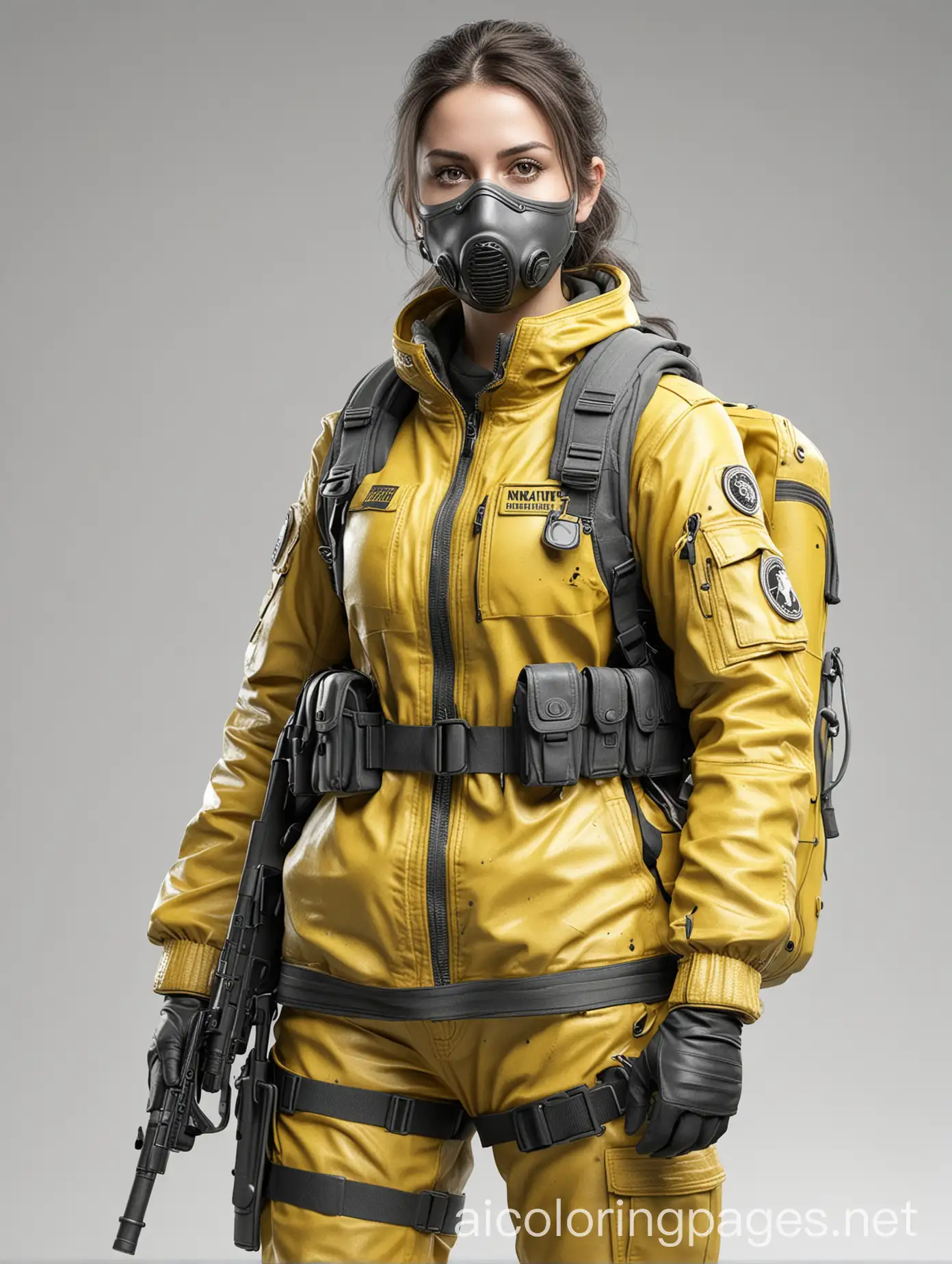 Realistic-PostApocalyptic-Female-Police-Officer-in-Hazmat-Suit-Coloring-Page