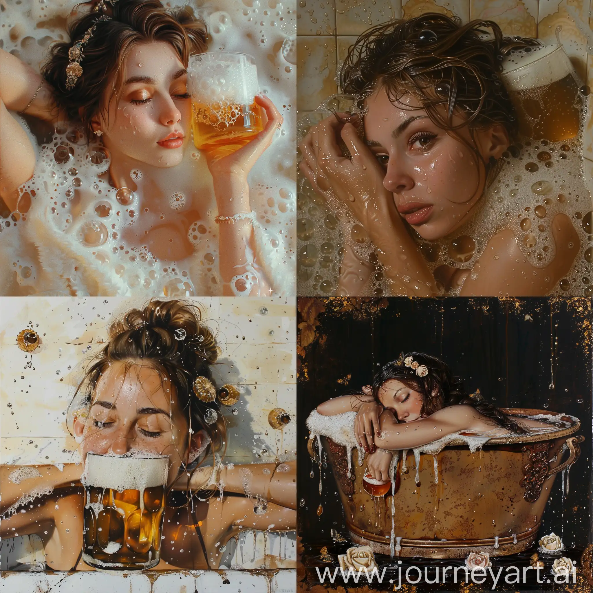 Young-Woman-Relaxing-in-Beer-Bath-Spa