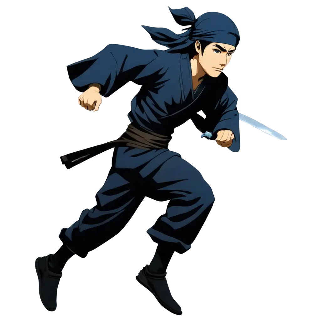 Japanese-Ninja-Running-PNG-Image-High-Quality-Cartoon-Style-with-Sword