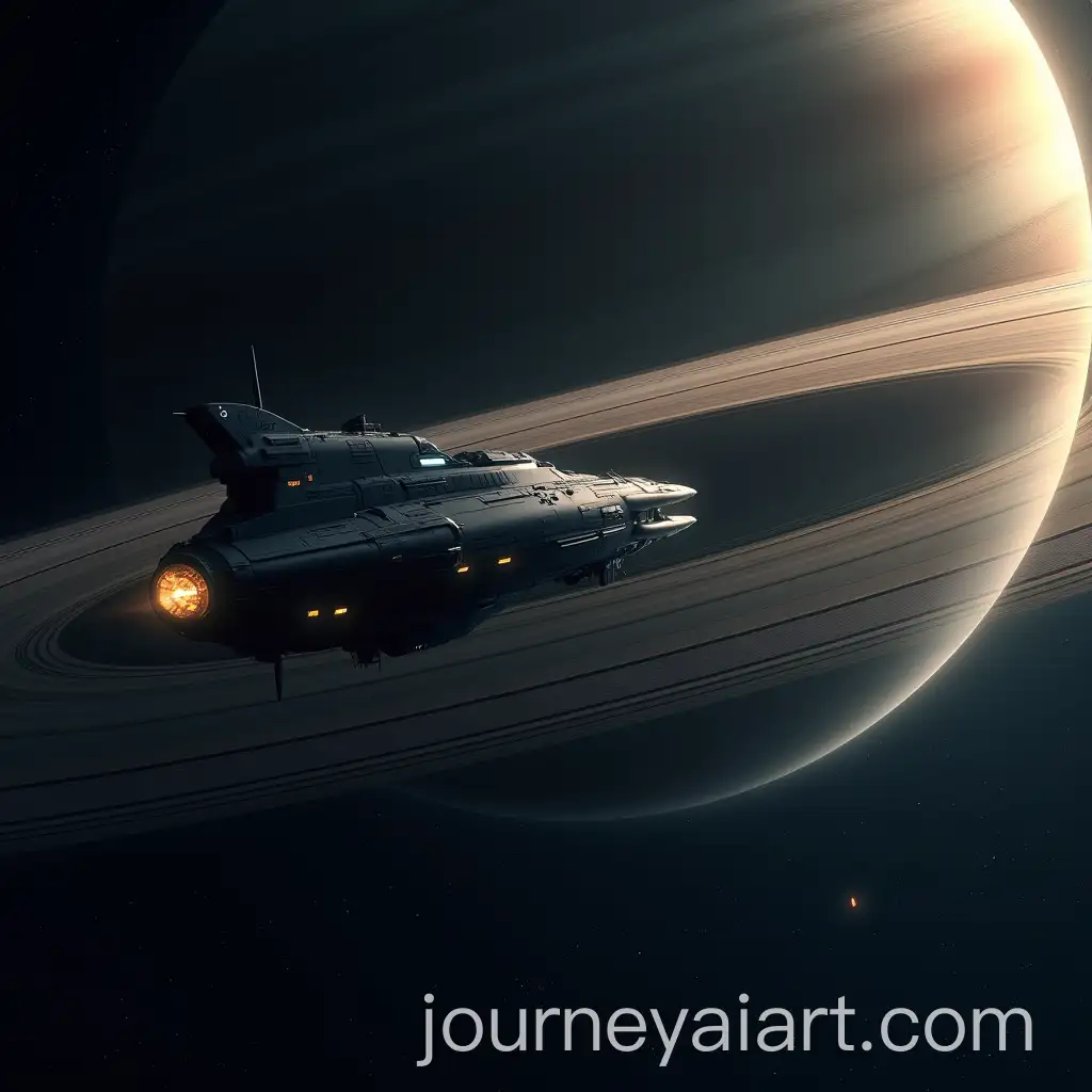 Futuristic-Spaceship-near-Saturns-Rings-in-Deep-Space