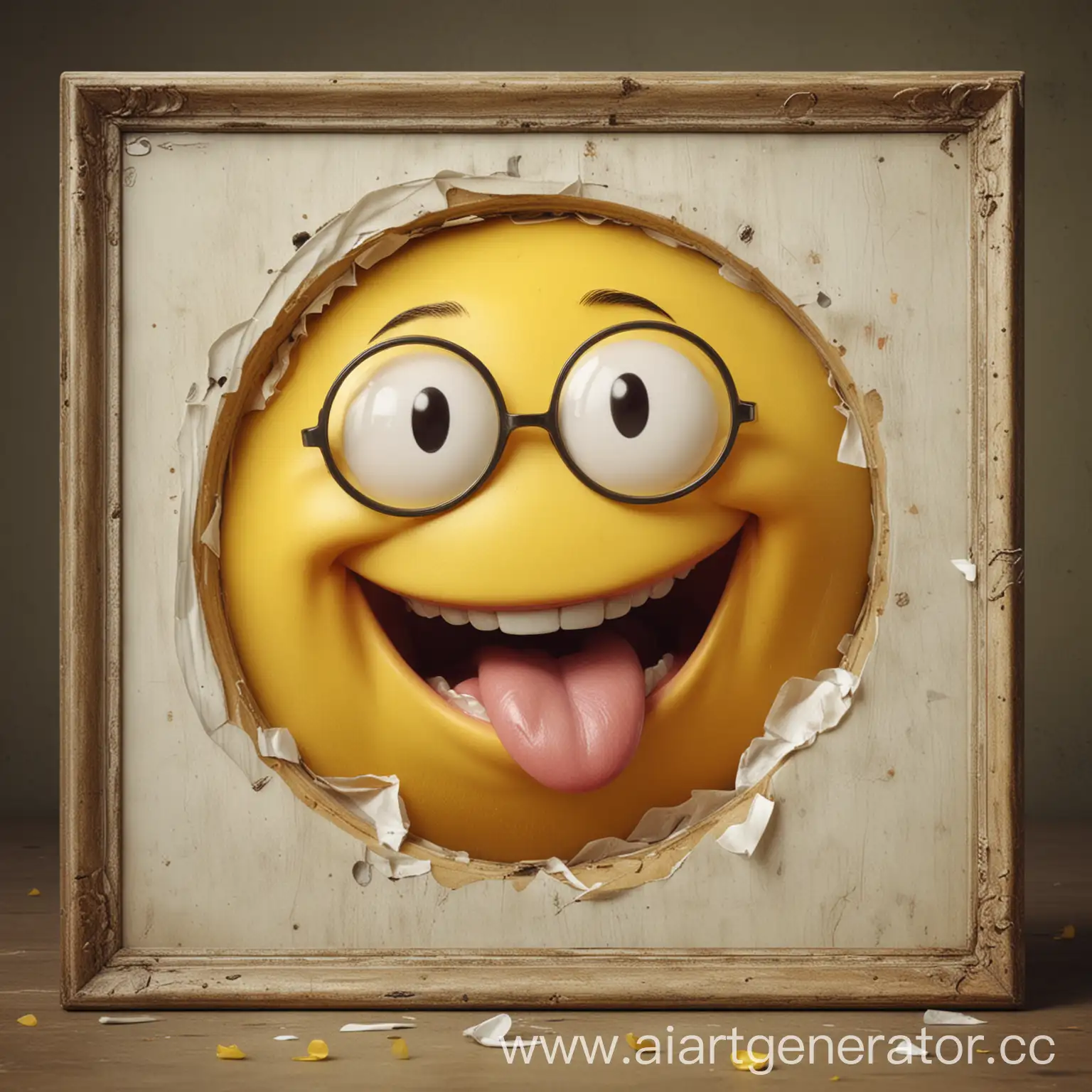 Laughing-Yellow-Circle-Character-with-Glasses-and-Slanted-Eyes