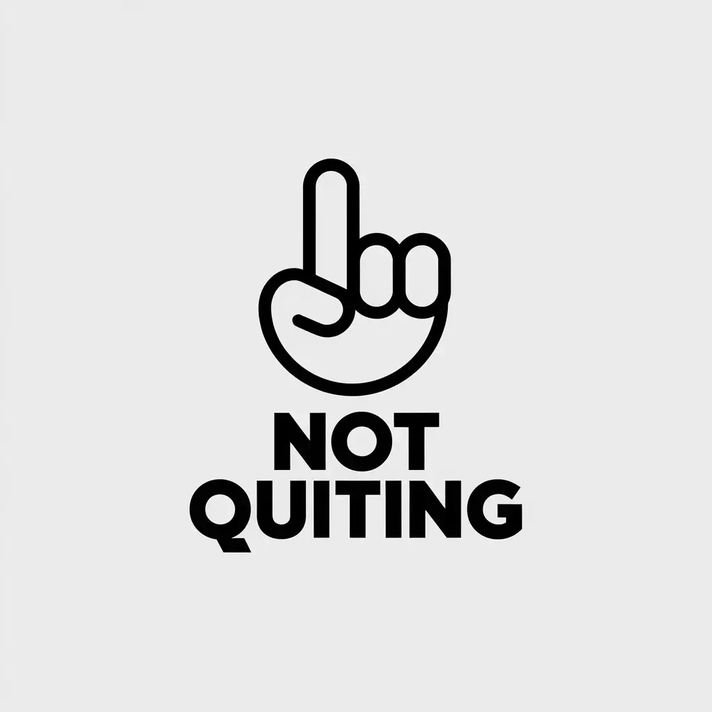 LOGO Design For Not Quiting Minimalistic Symbol of Persistence on Clear Background