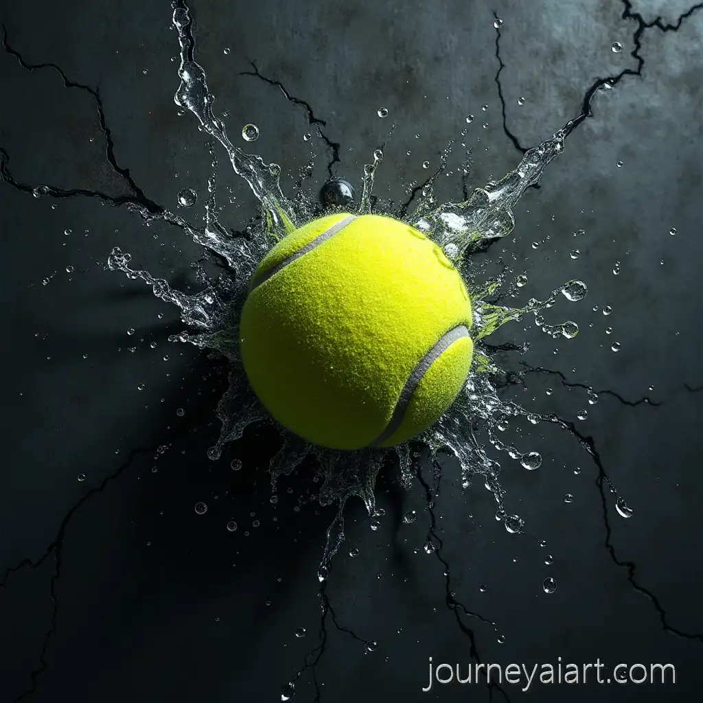 Tennis-Ball-Impacting-Concrete-Wall-with-Cracks-and-Water-Splashes