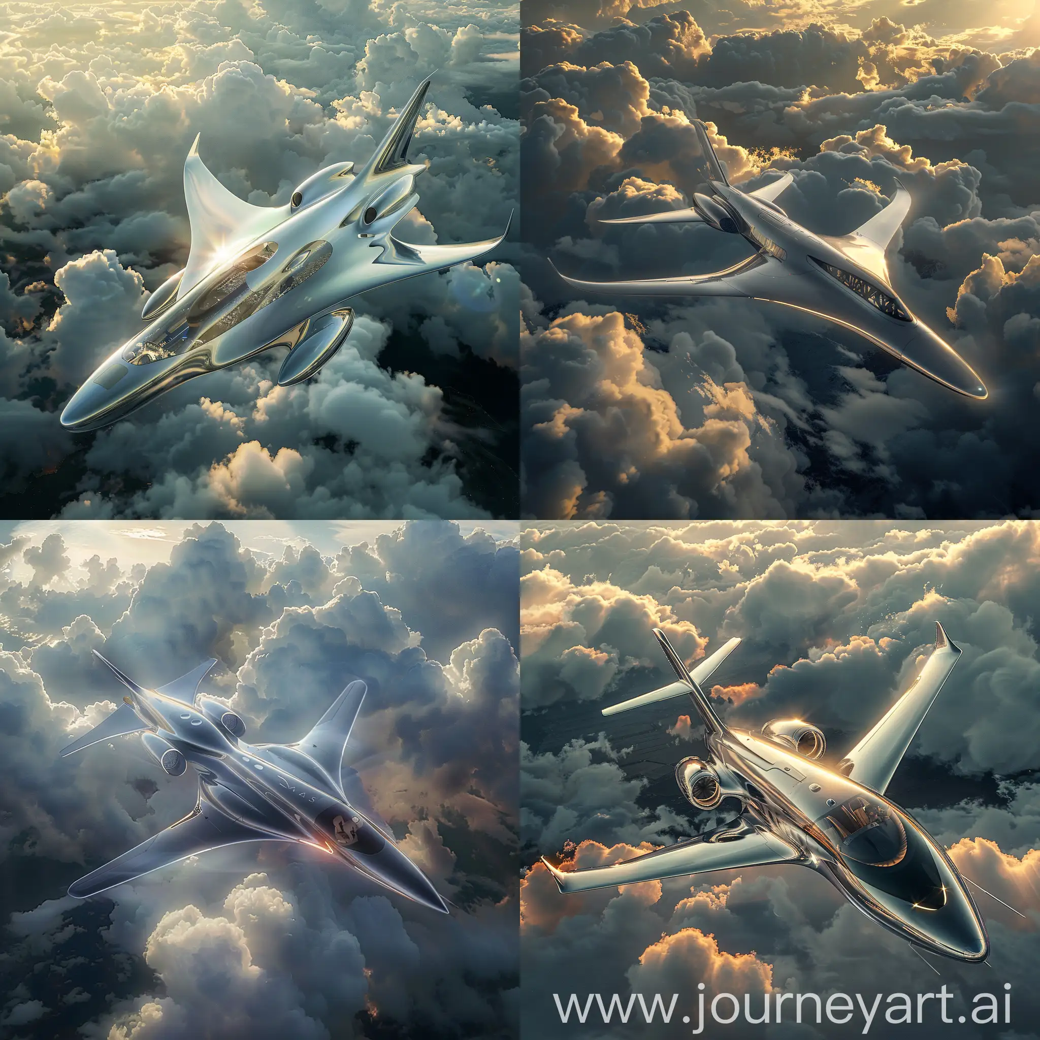 Futuristic-Passenger-Aircraft-Soaring-Through-Cloudy-Skies