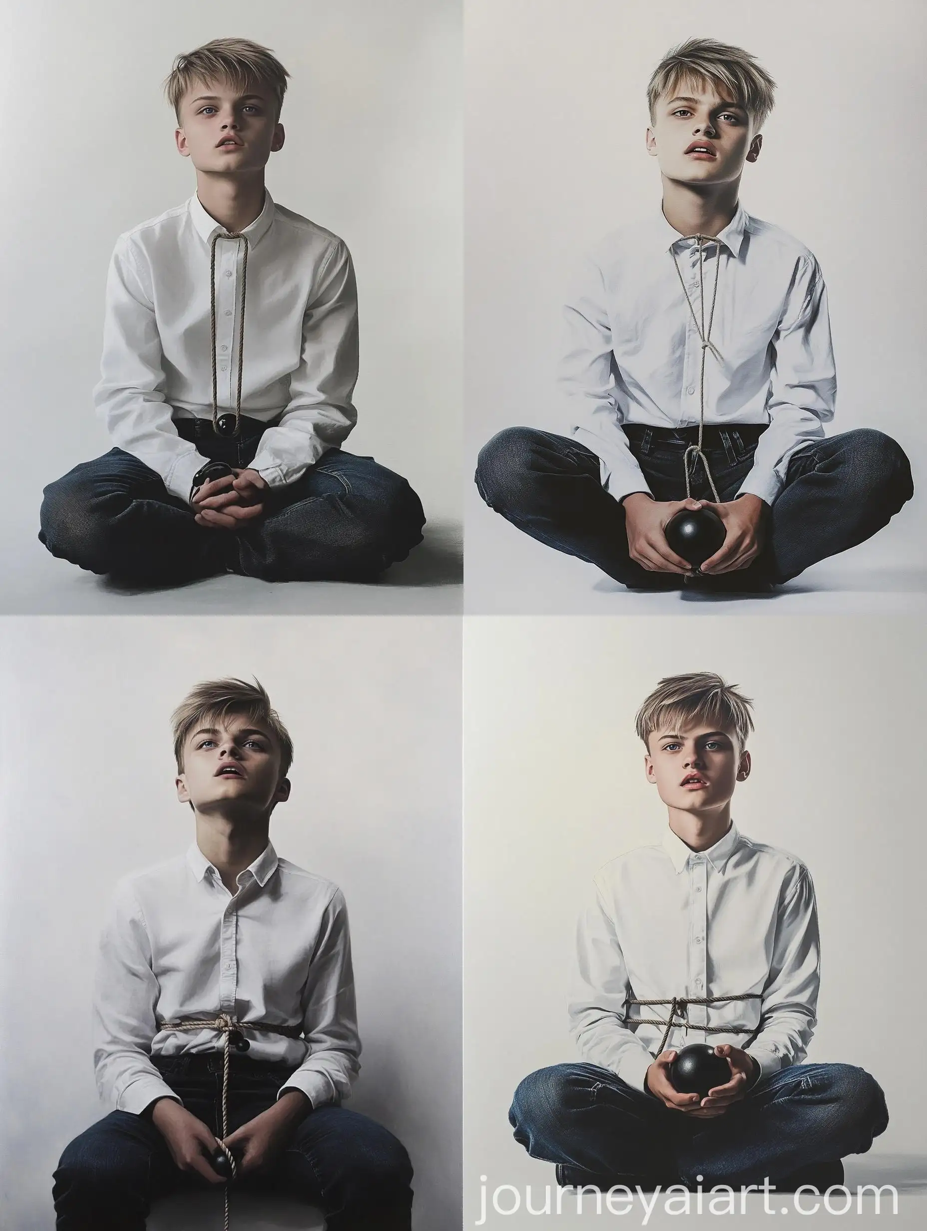 Teenage-Boy-Tied-Up-with-Rope-Kneeling-with-Ball-Gag-in-Mouth