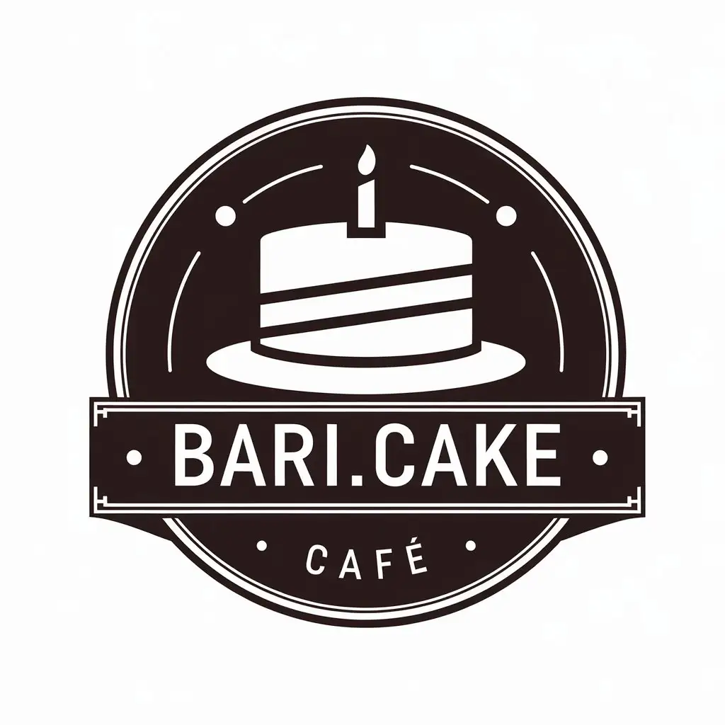 LOGO-Design-for-BarIcake-Elegant-Cake-with-Candle-Symbol-for-Cafe-Industry