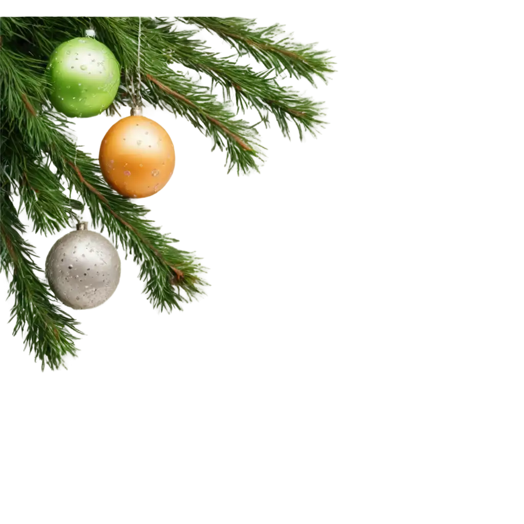 PNG-Image-of-Pine-Branch-with-New-Year-Balls-Festive-Holiday-Decoration