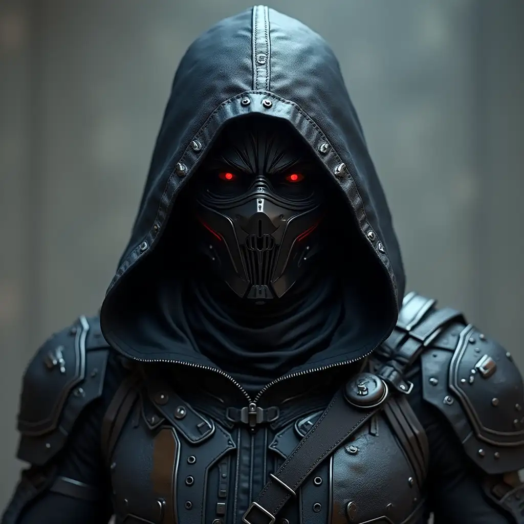 Create an armor with a hood and a mask similar to Sub-Zero's style in Cyberpunk