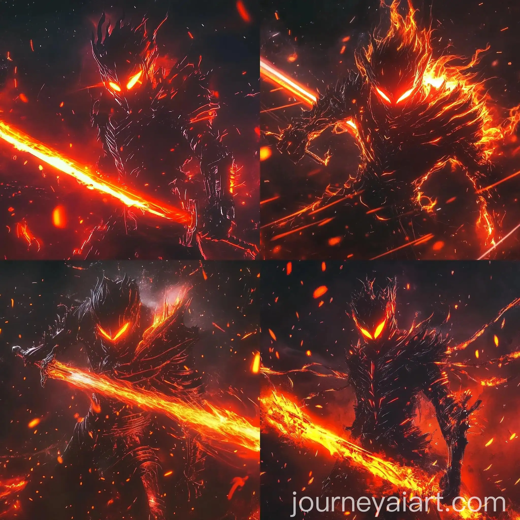 Fiery-Warrior-in-Glowing-Armor-Wielding-a-Sword-of-Flames