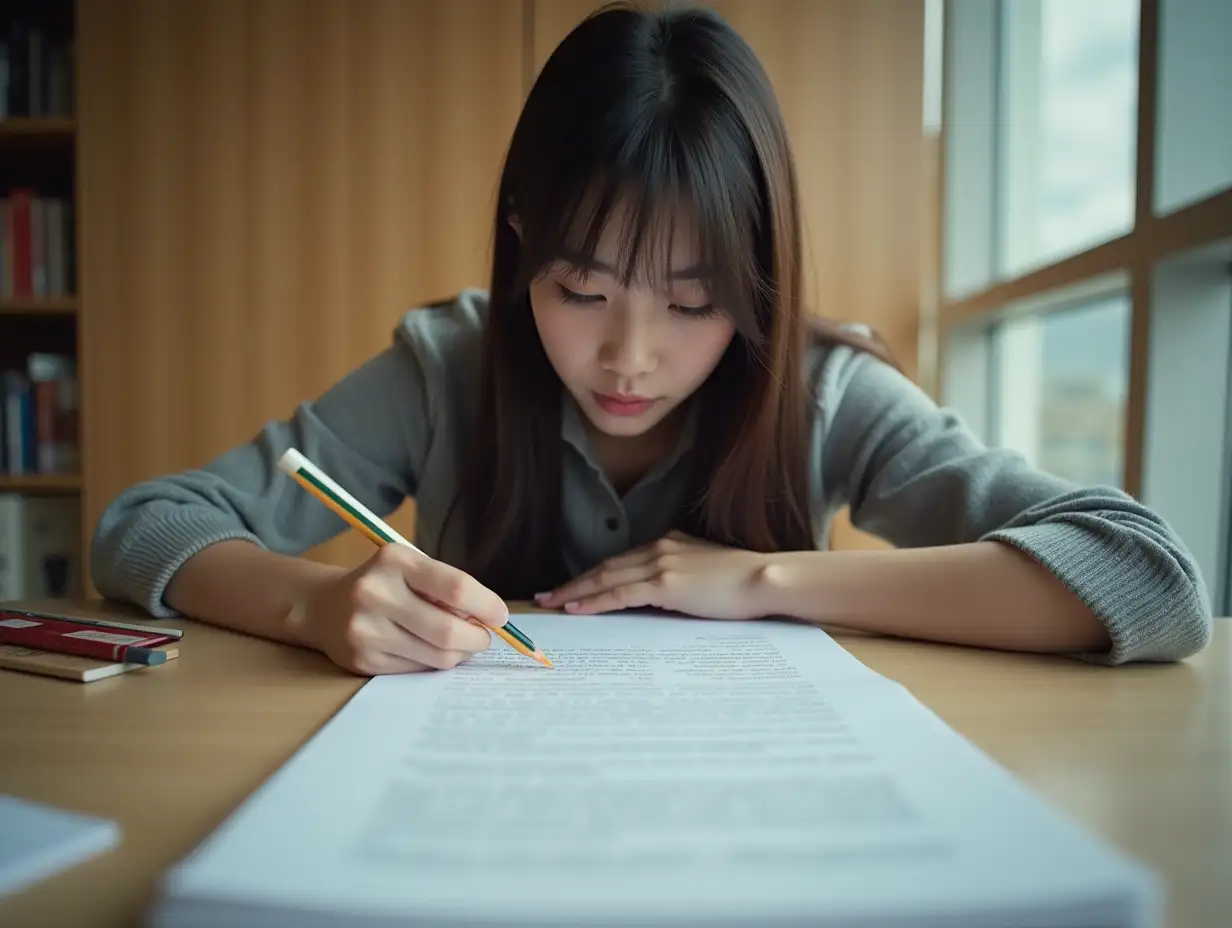 Confident-Shinjuku-Girl-Studying-from-a-Low-Angle-View