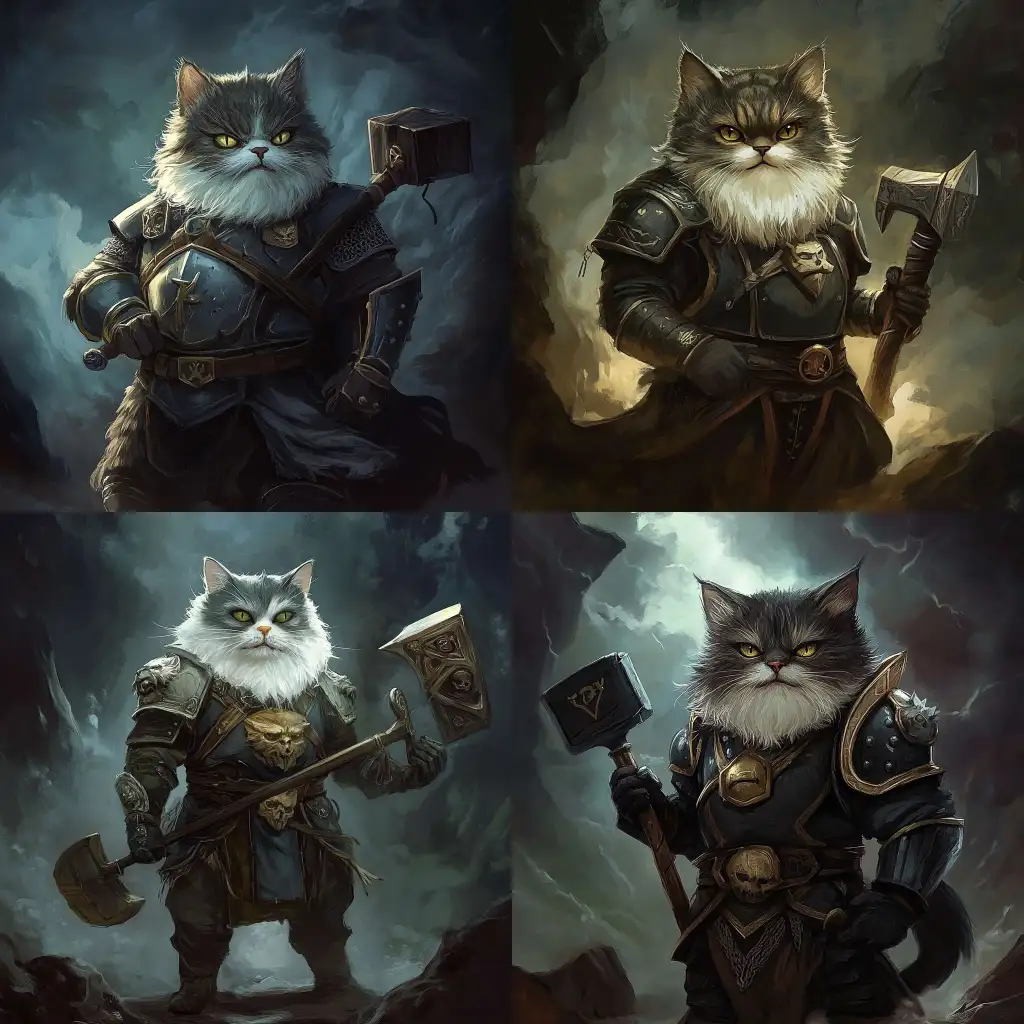 Bearded-Humanoid-Cat-Paladin-Wielding-Halberd-in-Fantasy-Armor
