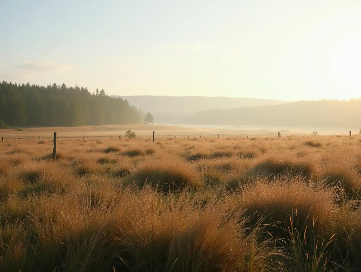 Soothing landscape scenery of heathland