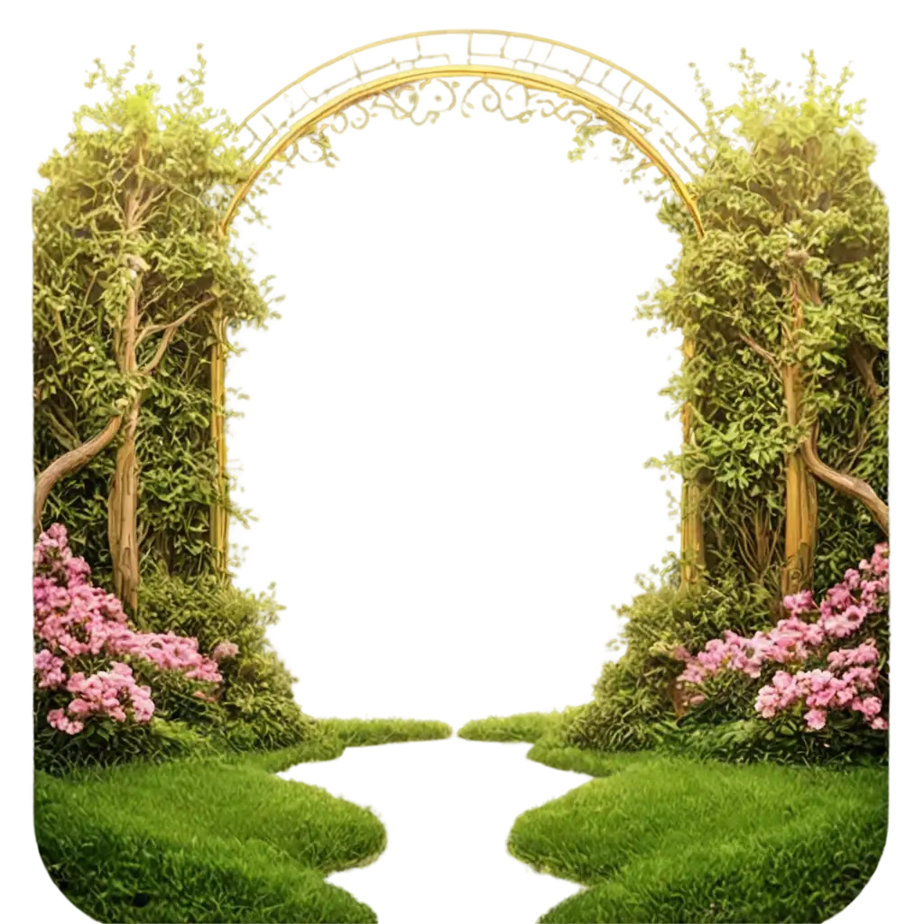 Magical-Garden-with-Golden-Door-PNG-Image-Enchanting-Visuals-for-Digital-Projects