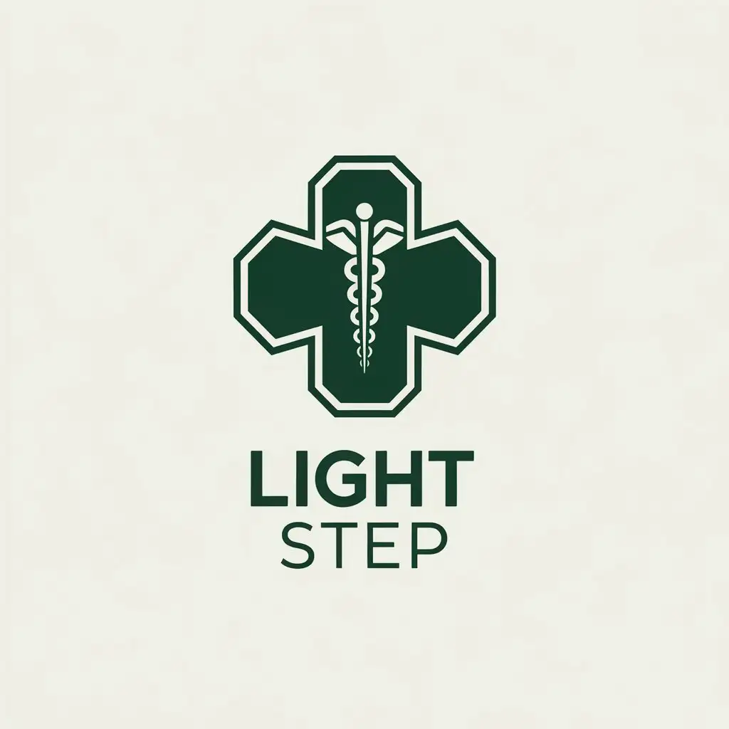 LOGO Design for Light Step Vector with Medical Assistance Almaz Symbol and Clear Background