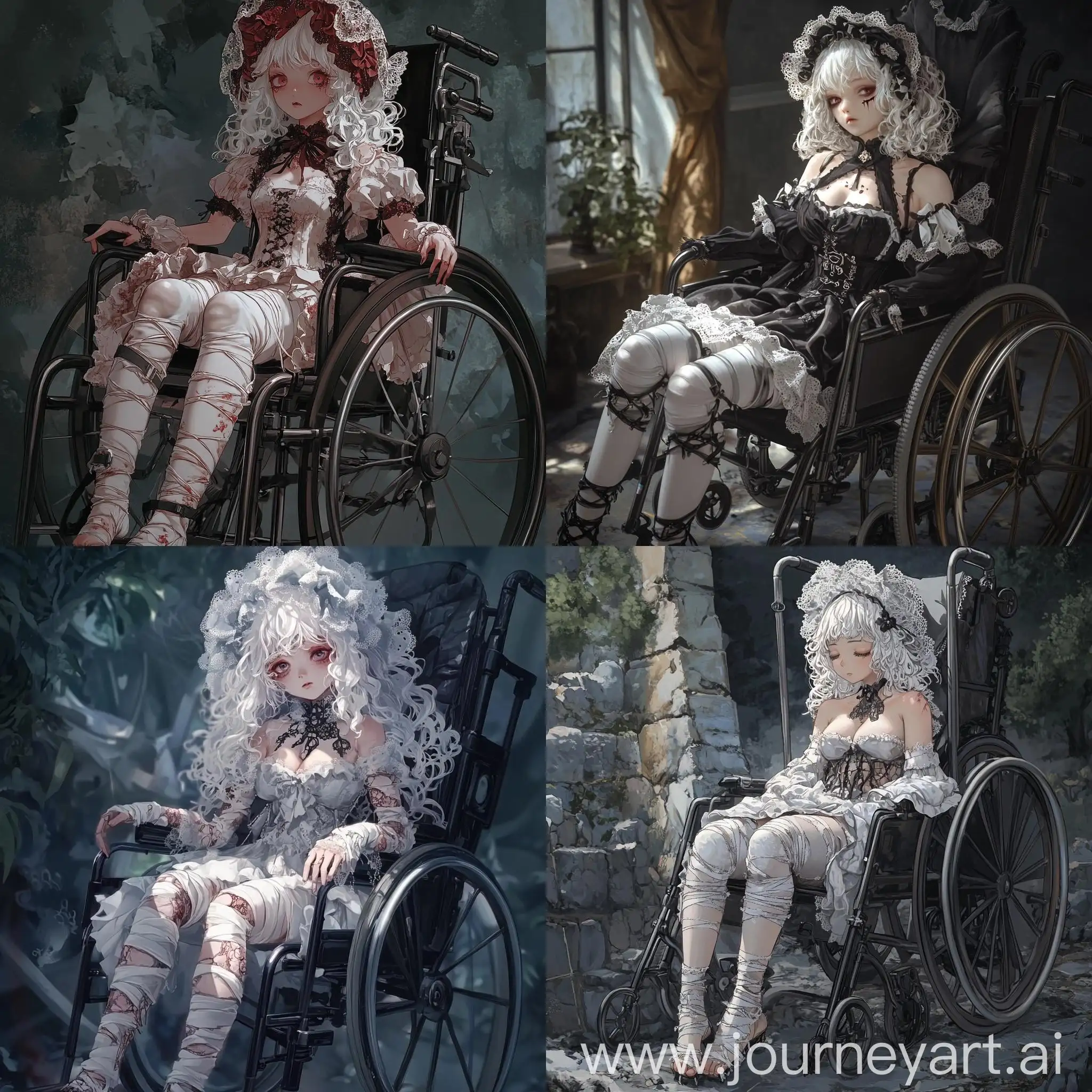 Injured-Girl-in-Gothic-Lolita-Dress-and-Wheelchair