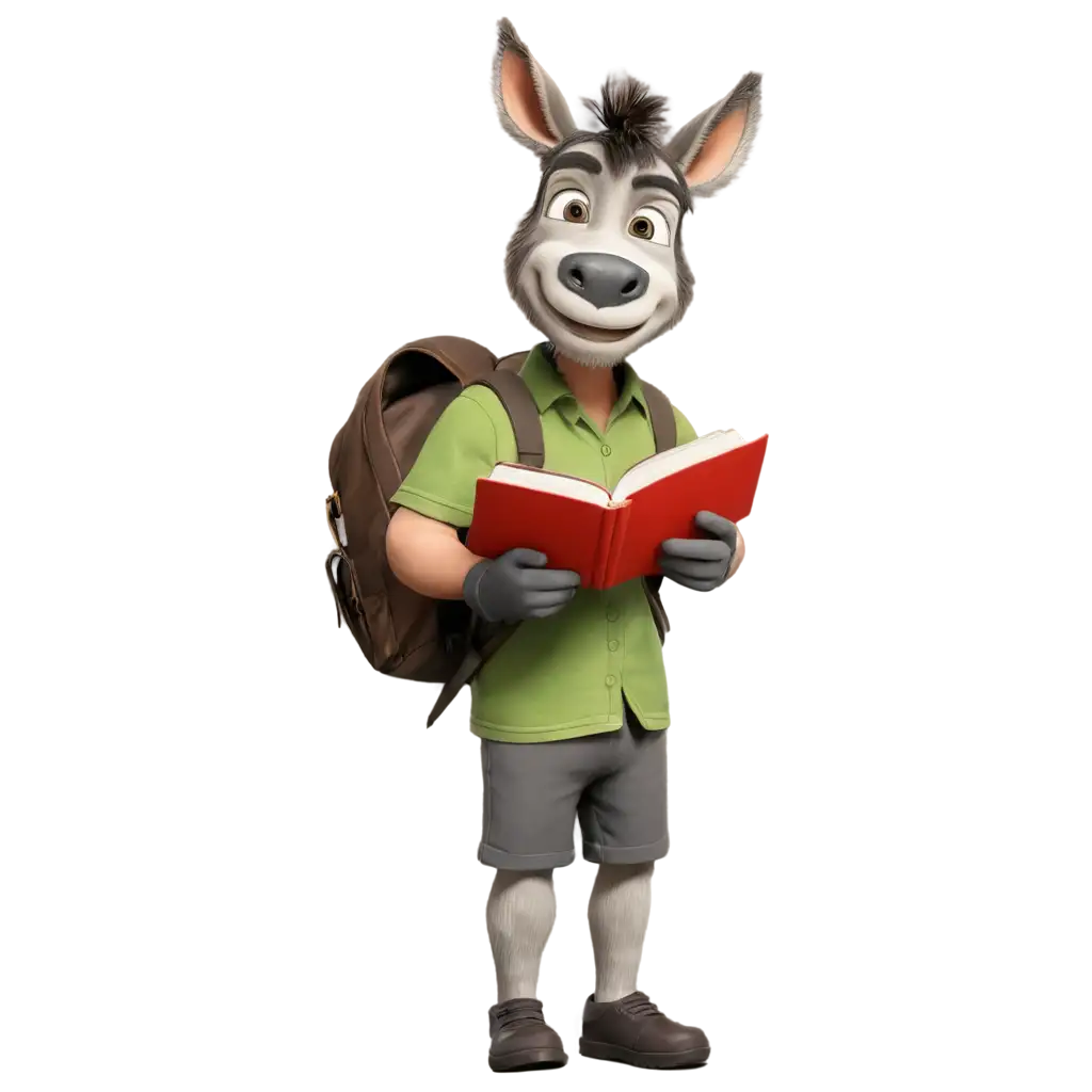 Studious-Donkey-Holding-a-Book-PNG-Image-for-Educational-and-Creative-Uses