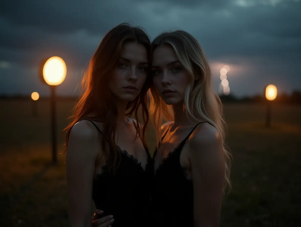 Mysterious-Twilight-Scene-with-Two-Women-in-Black-Dresses-Under-Lightning