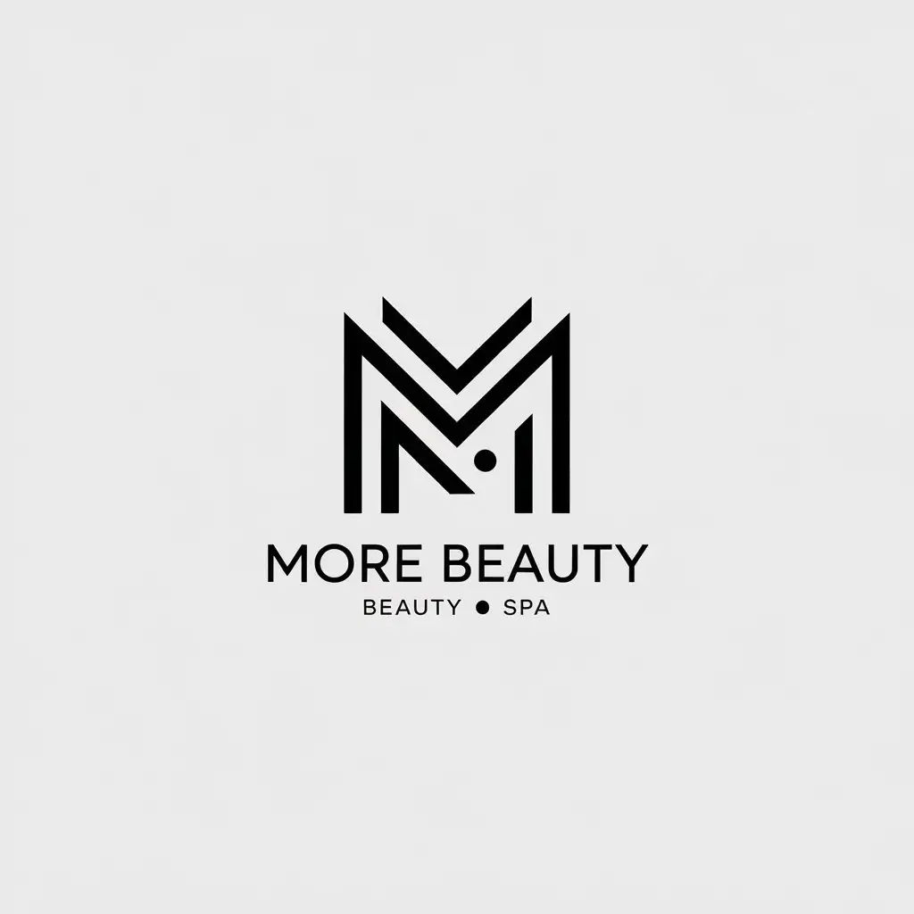 a vector logo design,with the text "more beauty", main symbol:m,Minimalistic,be used in Beauty Spa industry,clear background