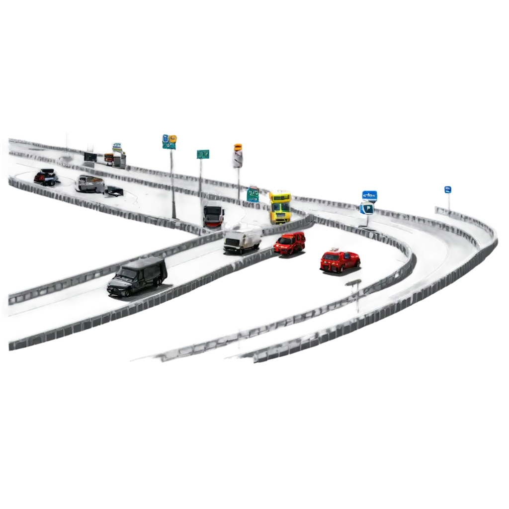 HighQuality-PNG-Image-of-Animated-Vehicles-Passing-Through-a-Toll-Road