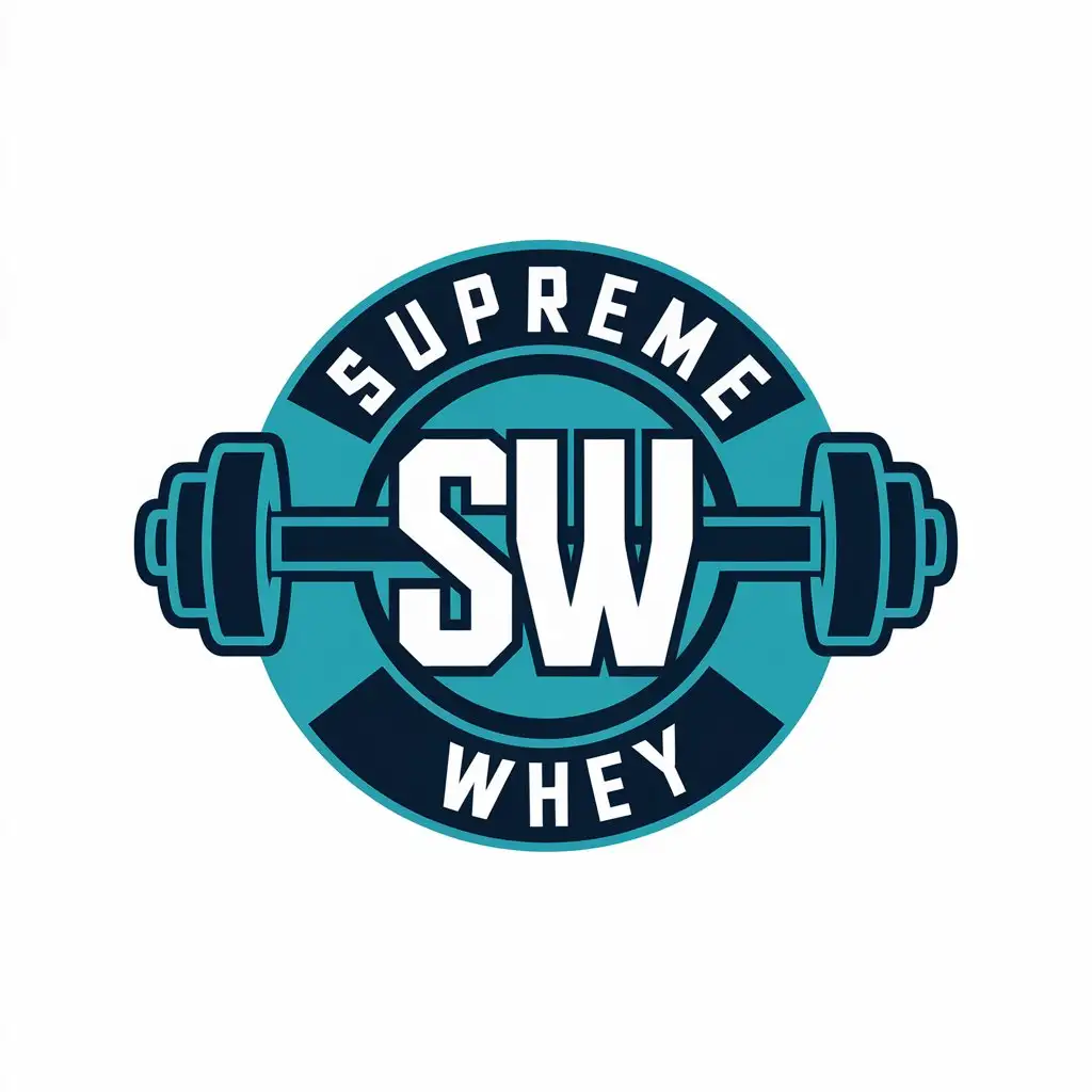 LOGO Design for Supreme WHEY Vector Logo with SW Symbol for Sports Fitness