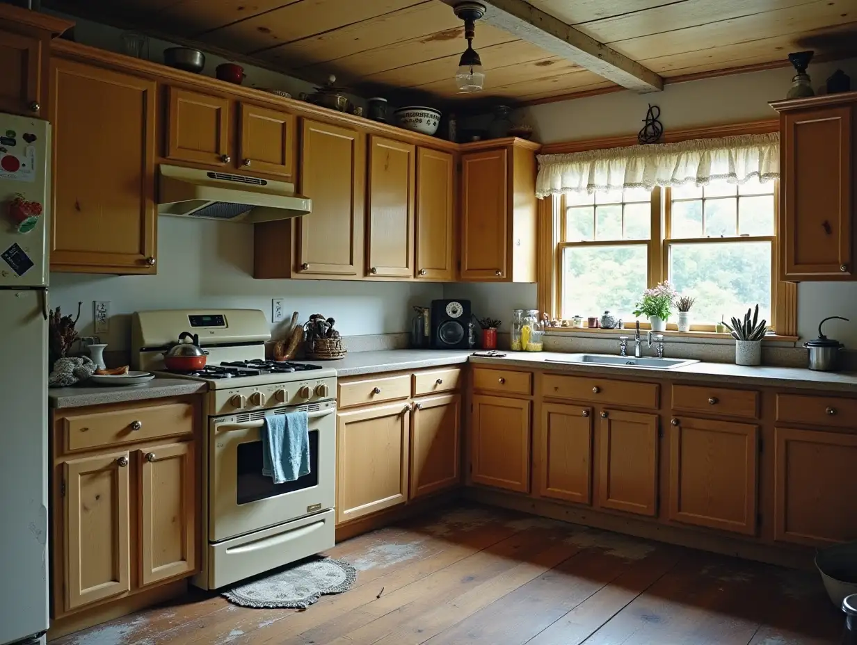 Create an old broken kitchen