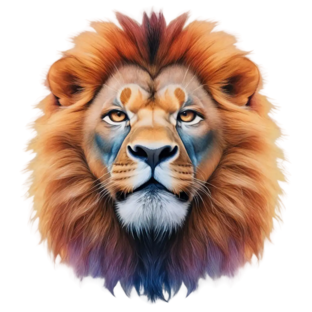 Vibrant-Lion-Face-PNG-with-Mystical-Eyes-and-Explosive-Mane-Colors-Perfect-for-Digital-Art-Design-Projects