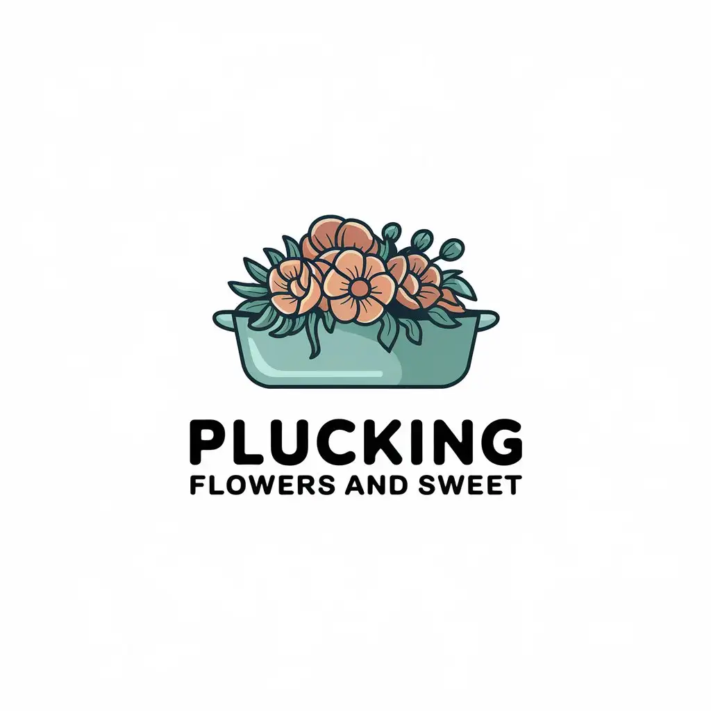 LOGO-Design-For-Plucking-Flowers-and-Sweet-Baking-and-Fresh-Flowers-Theme