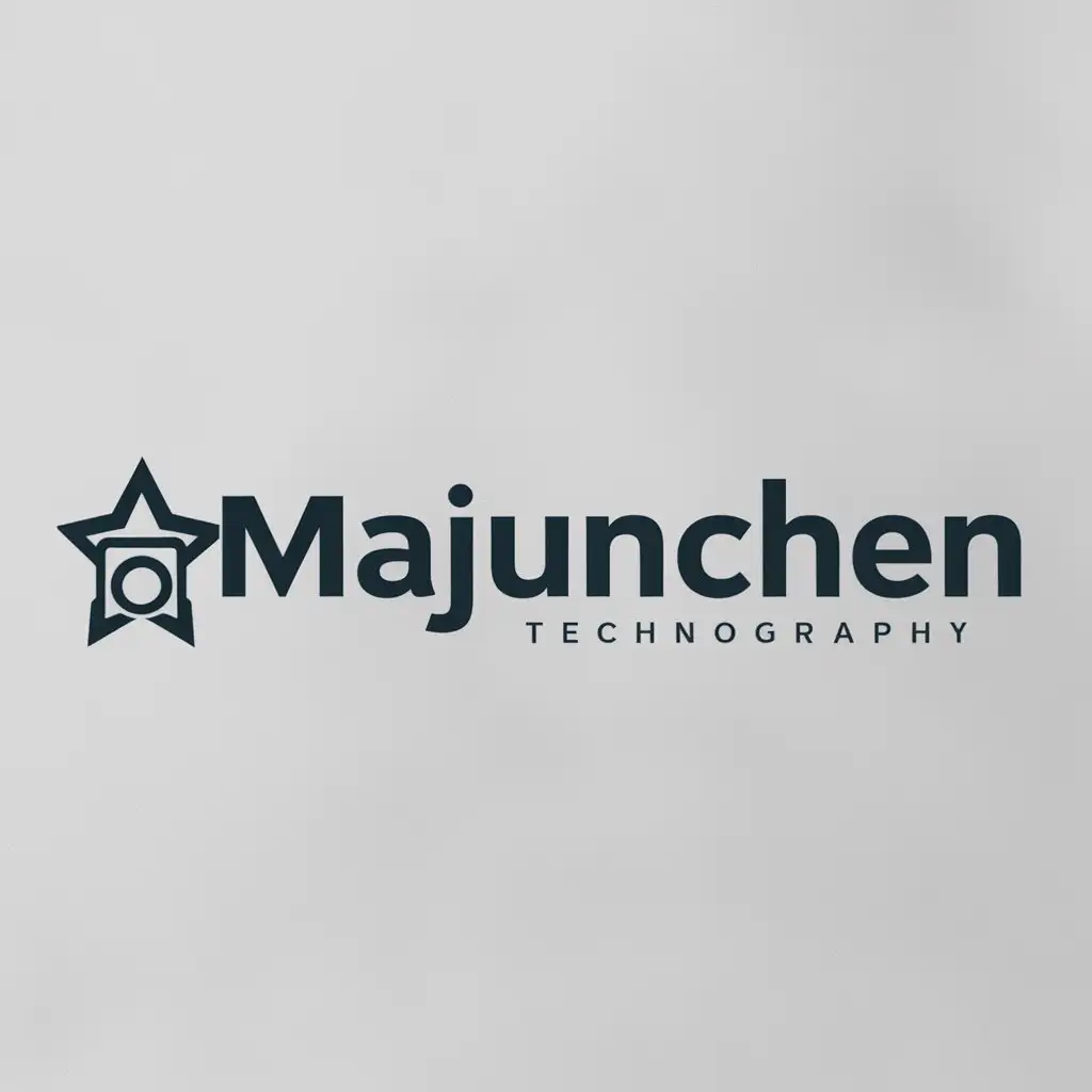 a logo design,with the text "MaJunchen", main symbol:stars, camera,Moderate,be used in Technology industry,clear background