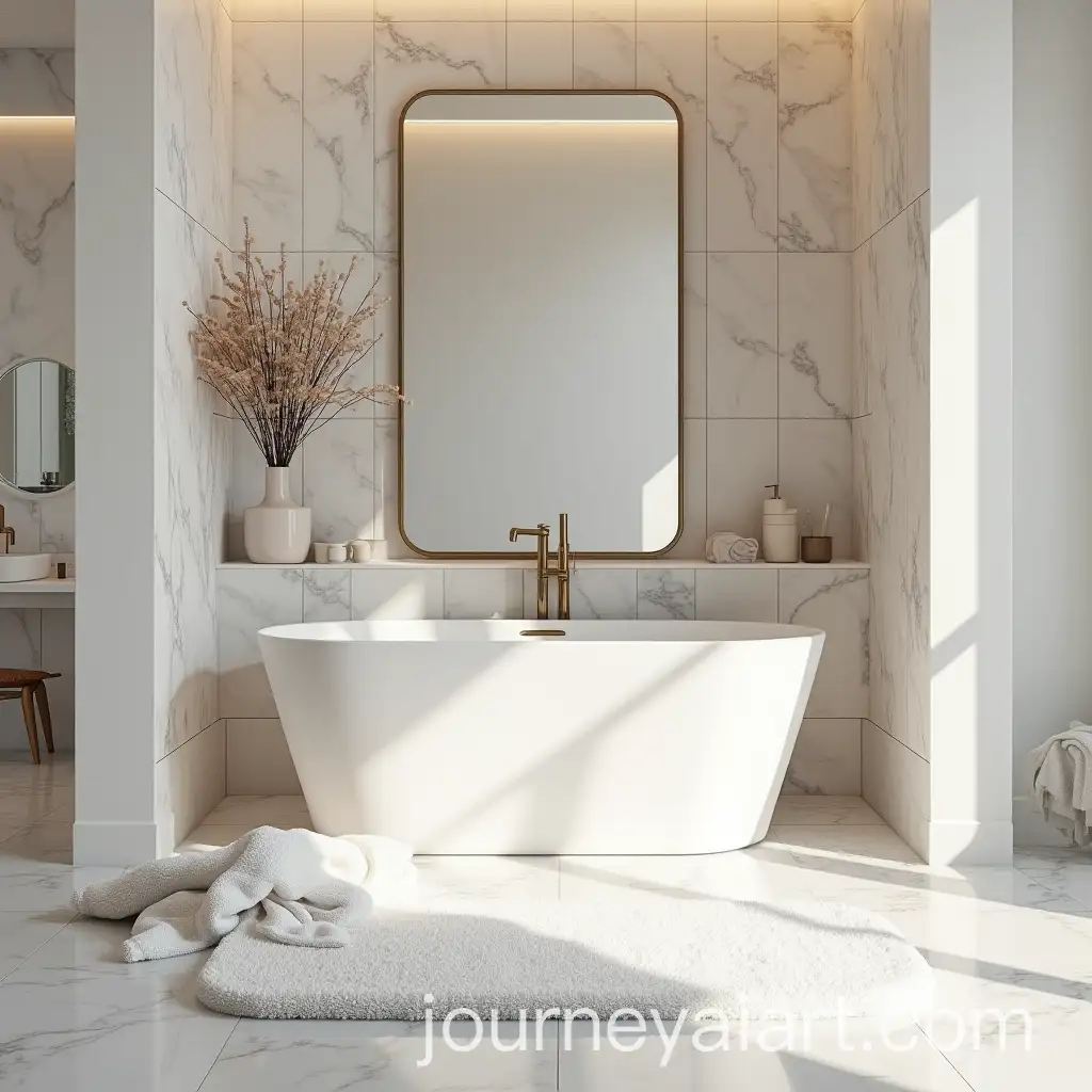 Luxurious-Marble-Bathroom-with-Fluffy-Shower-Rug-and-Elegant-Dcor