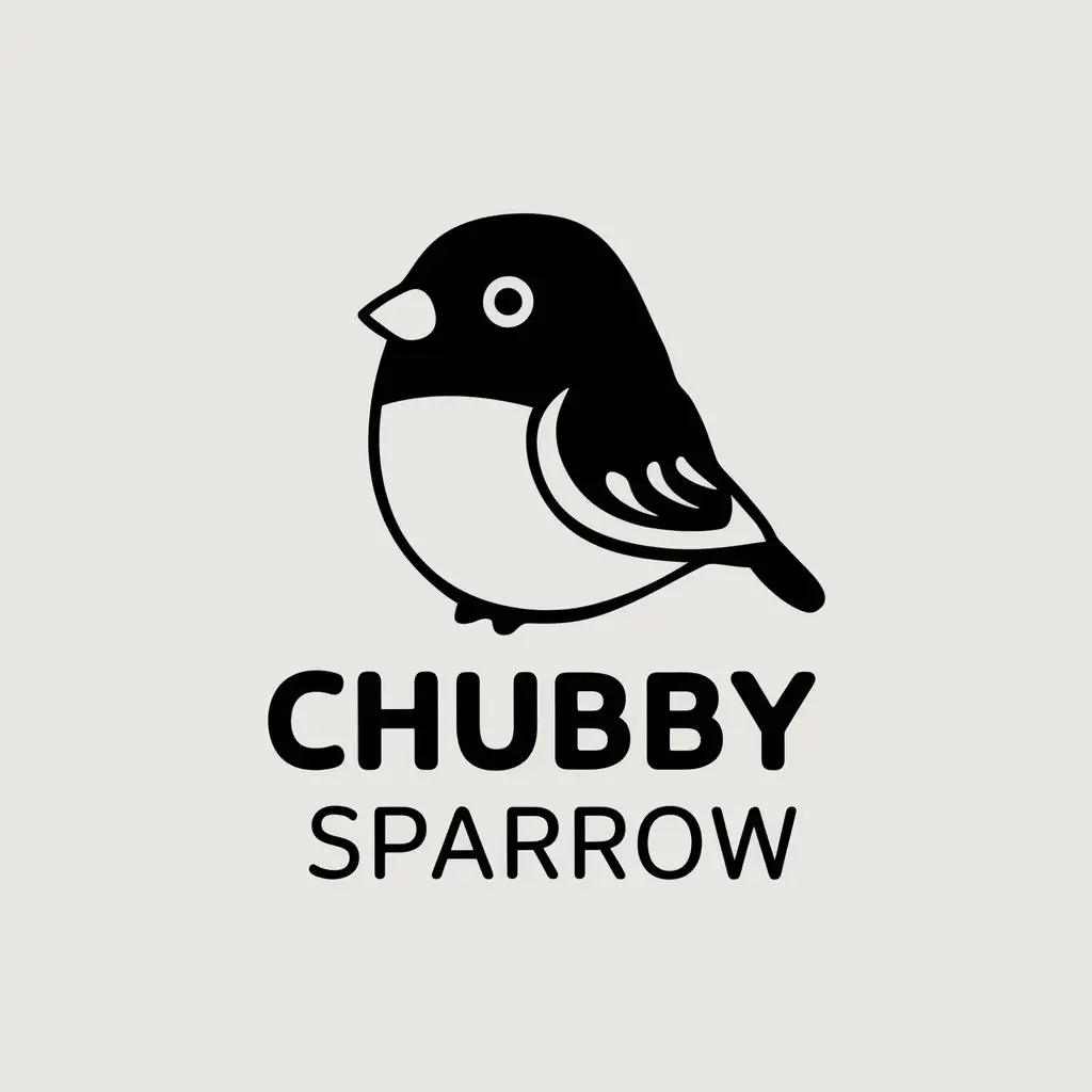 a vector logo design,with the text "chubby sparrow", main symbol:chubby swallow,Moderate,be used in Retail industry,clear background