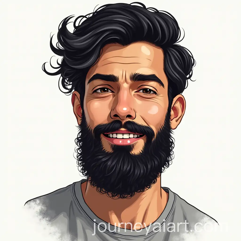 Bearded-Man-Drawing-in-Illustrator
