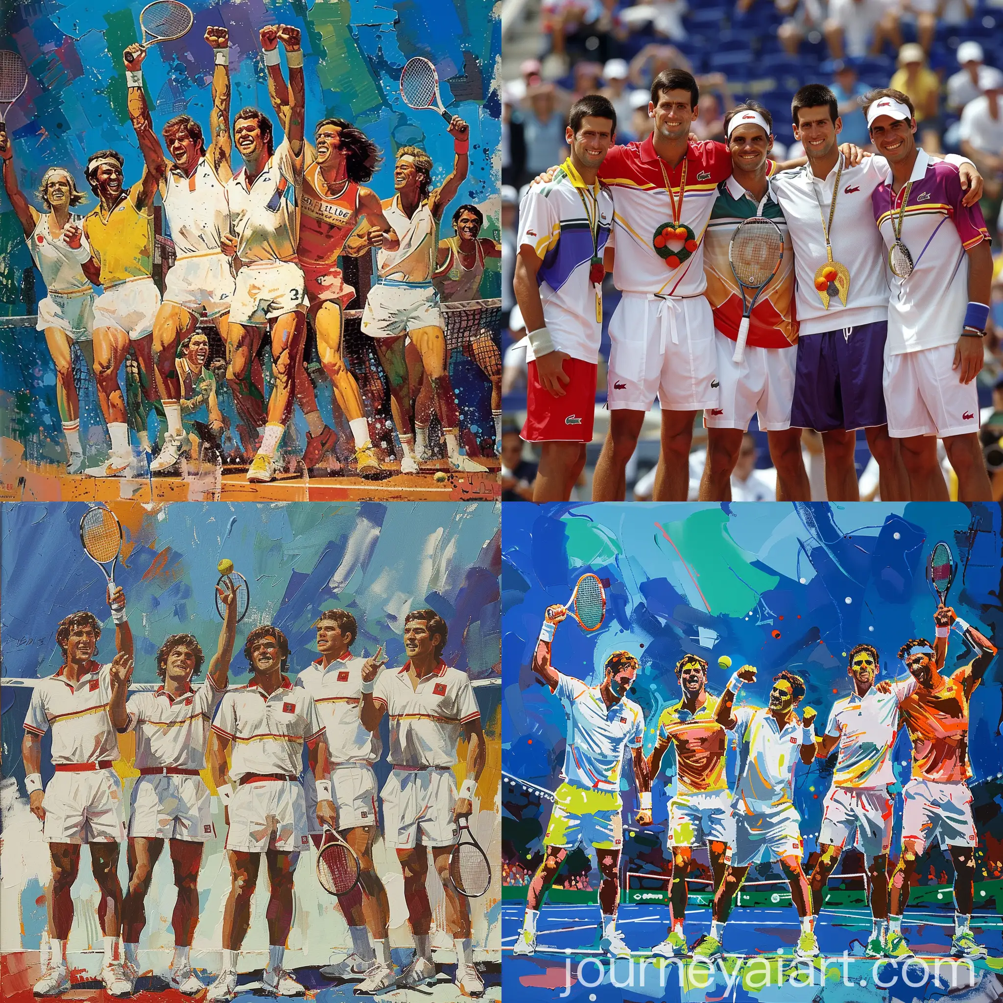 Victorious-Tennis-Players-Celebrating-Olympic-Victory