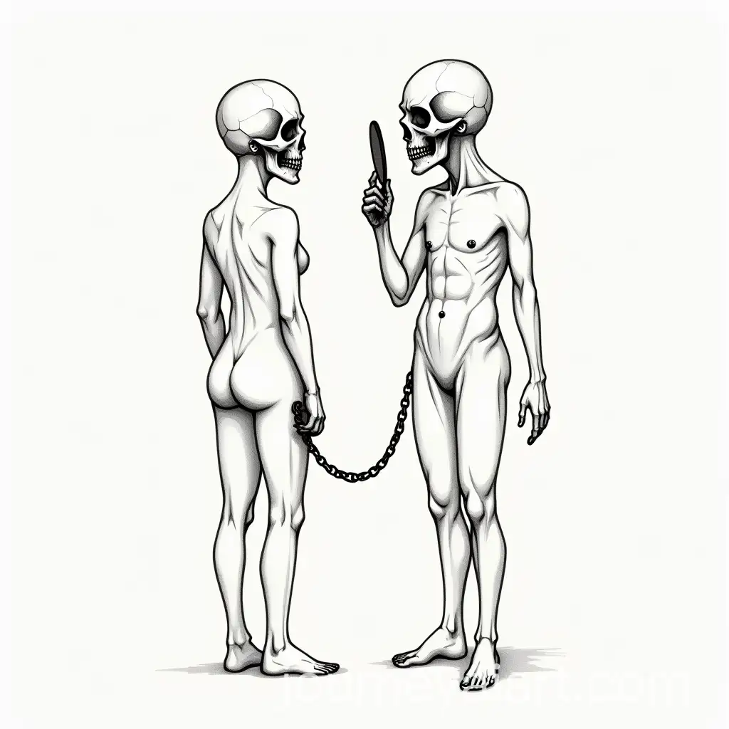 Empathy-and-Narcissism-Tattoo-DesignAI-Image-Prompt-Expansion-with-Skull-and-Genderless-Person