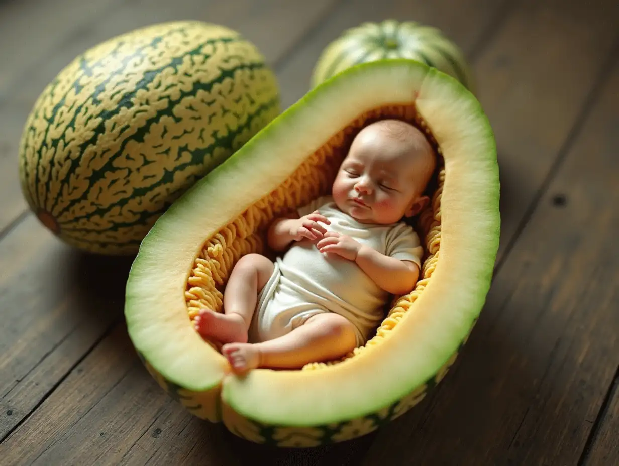 The two gave birth to a child that looked like a winter melon