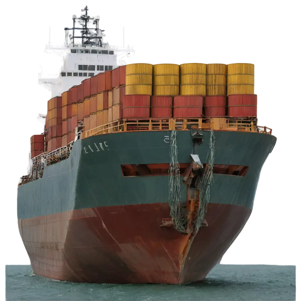Cargo-Ship-PNG-Image-with-Red-and-Yellow-BarrelsTanks-on-Deck-HighQuality-Format-for-Clear-Visual-Representation