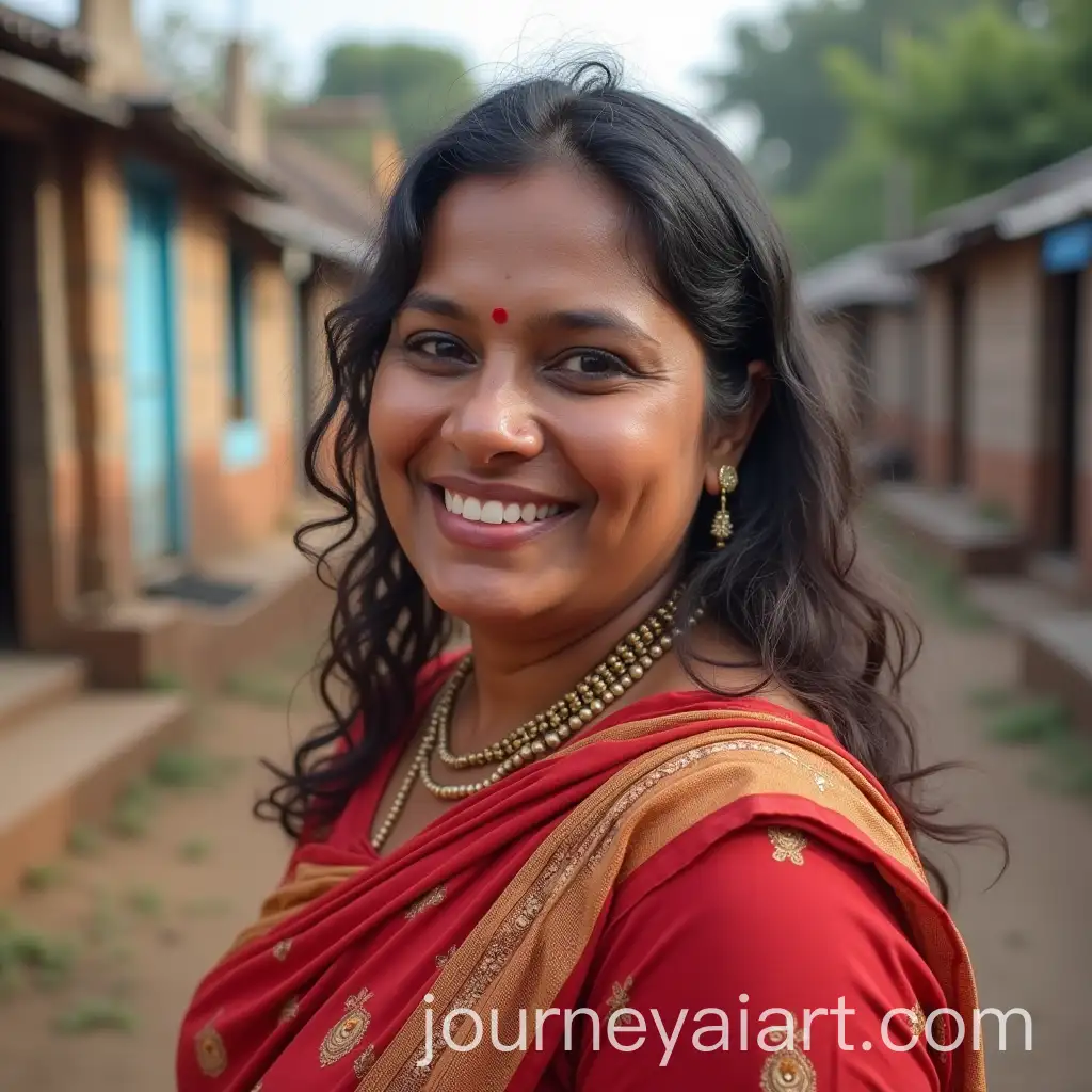 Smiling-Indian-Woman-in-a-Vibrant-Community-Setting