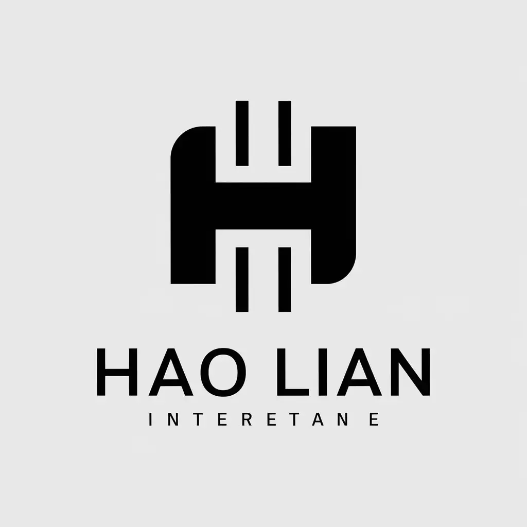 a vector logo design,with the text "Hao lian", main symbol:Haolian,Moderate,be used in Internet industry,clear background